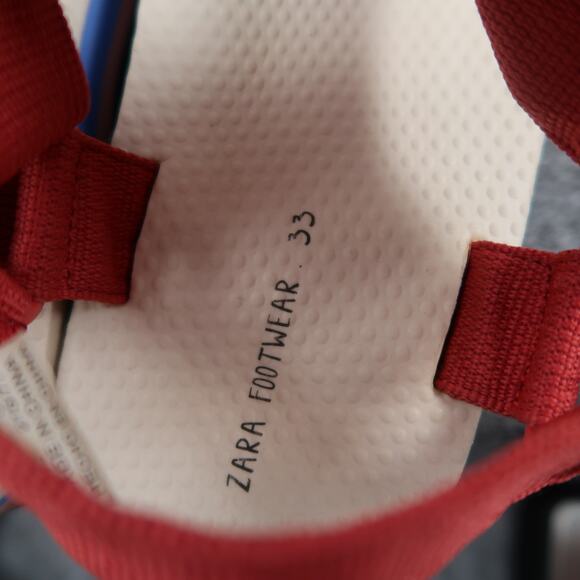 Zara Shoes Kids 33 Sport Sandals Platform Adjustable Straps Platform Red Pink - Picture 11 of 11